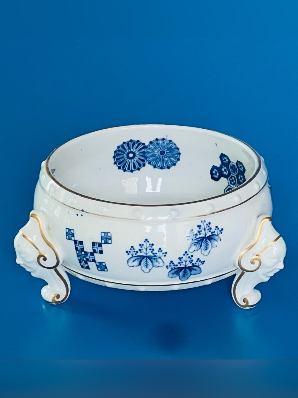 Royal Worcester Antique Asian Inspired 3 Fooed censer Bowl c 1888